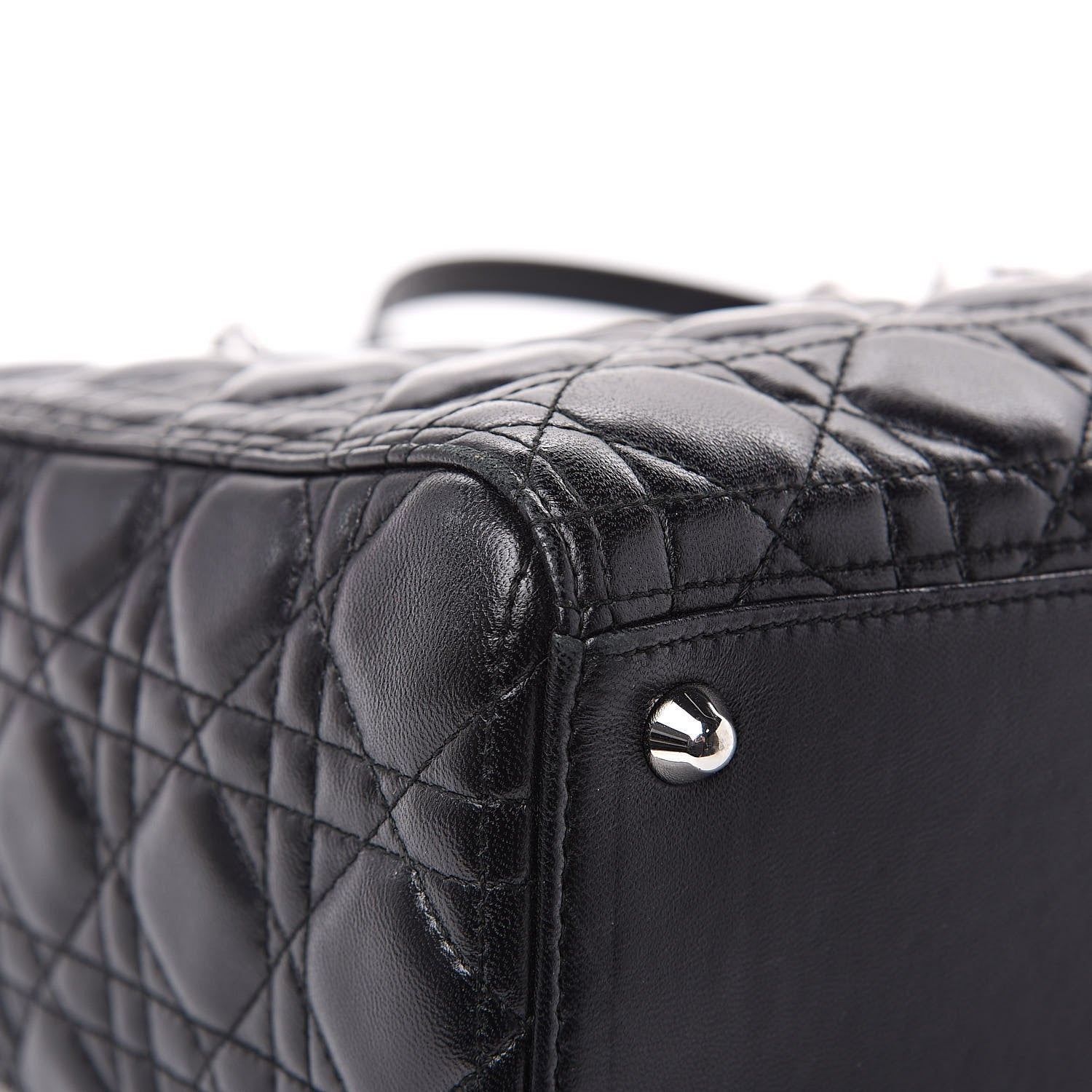 Christian Dior Lambskin Cannage Large Lady Dior Black 10 of 17