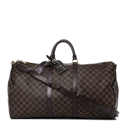 Louis Vuitton Damier Ebene Keepall Bandouliere 55 1 of 25