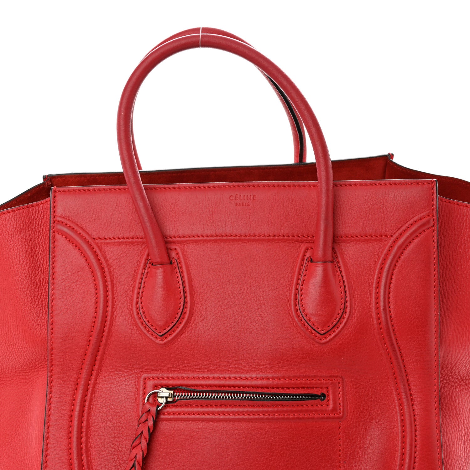 Celine Supple Calfskin Medium Phantom Luggage Red 11 of 17