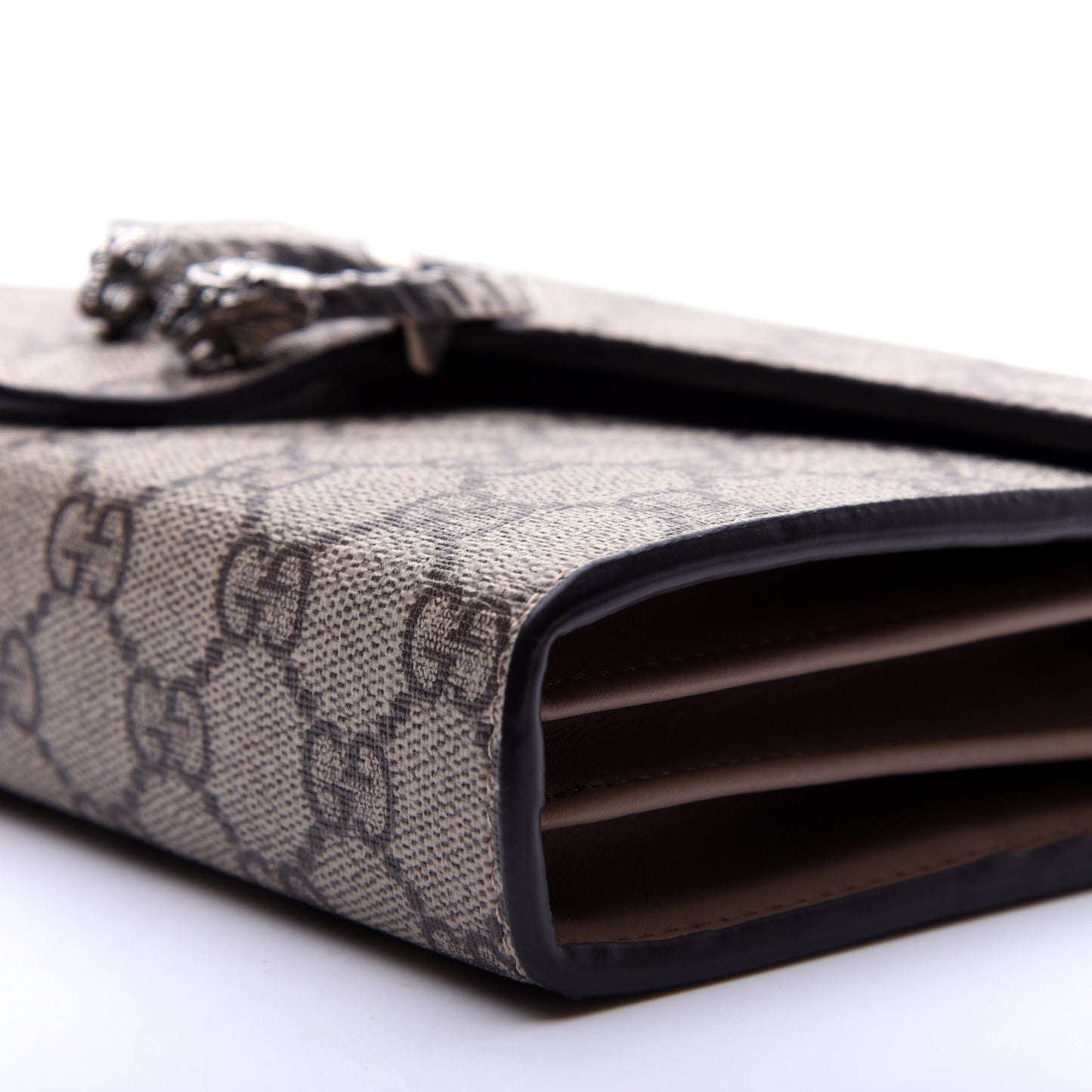 GG Supreme Monogram Mini Dionysus Chain Wallet Beige Taupe