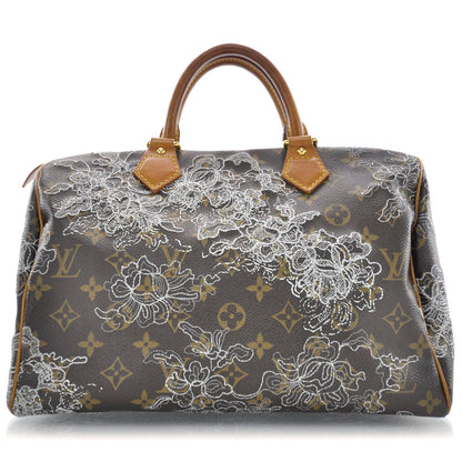 Louis Vuitton Monogram Dentelle Speedy 30 Silver 1 of 9