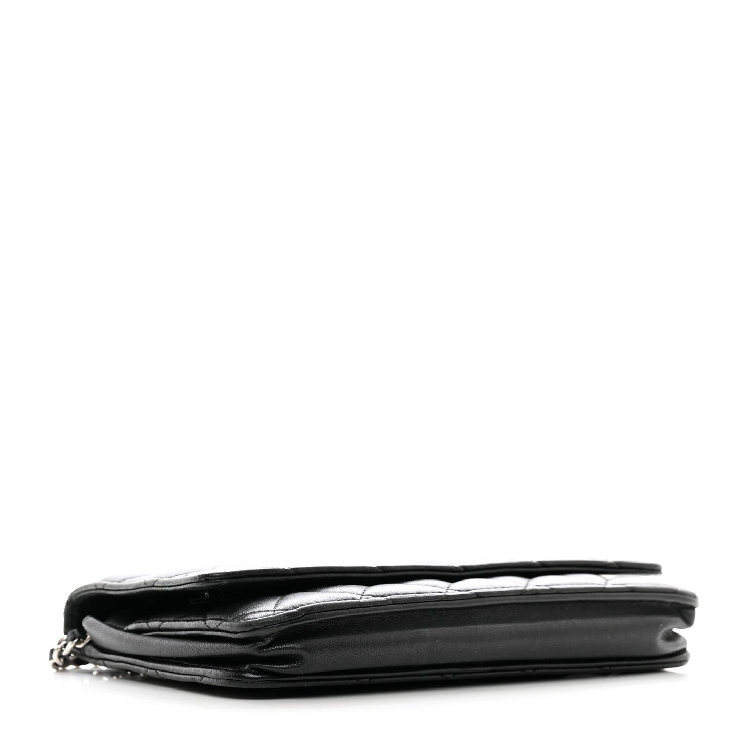 Lambskin Quilted Wallet On Chain WOC Black