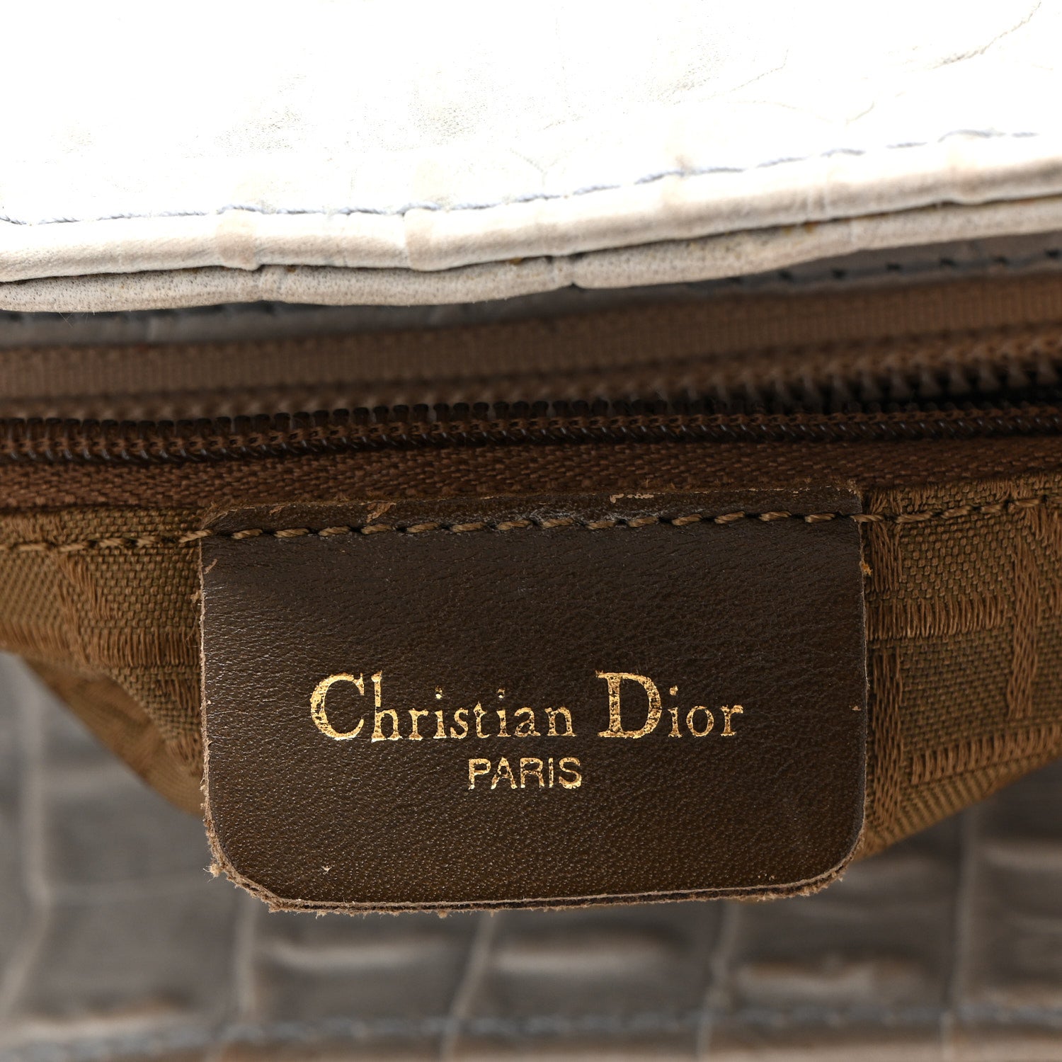Christian Dior Calfskin Alligator Embossed Medium Lady Dior Light Blue 7 of 12