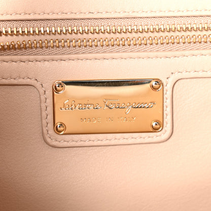 Salvatore Ferragamo Printed Calfskin Ginny Shoulder Bag Beige 6 of 10