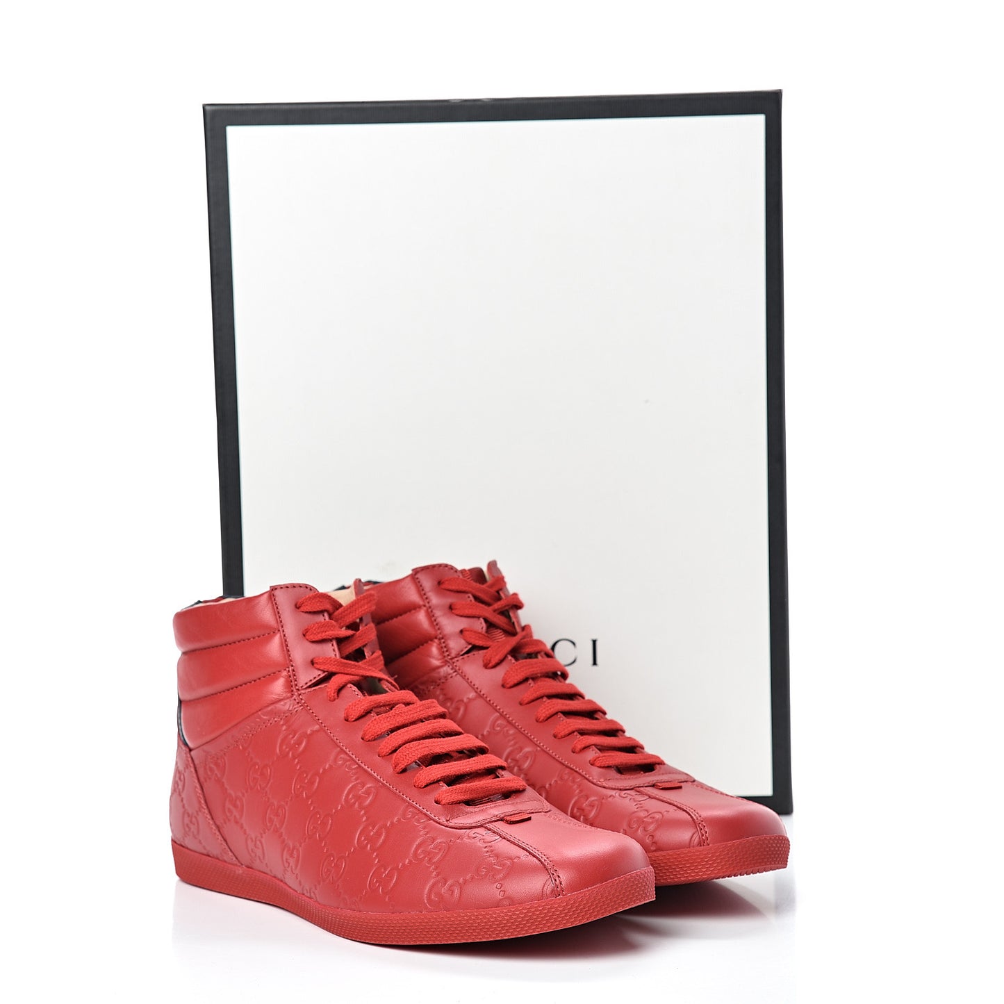 Guccissima Mens High Top Sneakers 9.5 Rosso