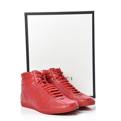 Gucci Guccissima Mens High Top Sneakers 9.5 Rosso 10 of 10