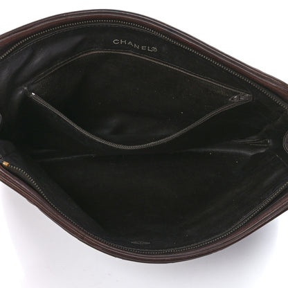Chanel Lambskin Quilted Cosmetic Case Brown 5 of 12