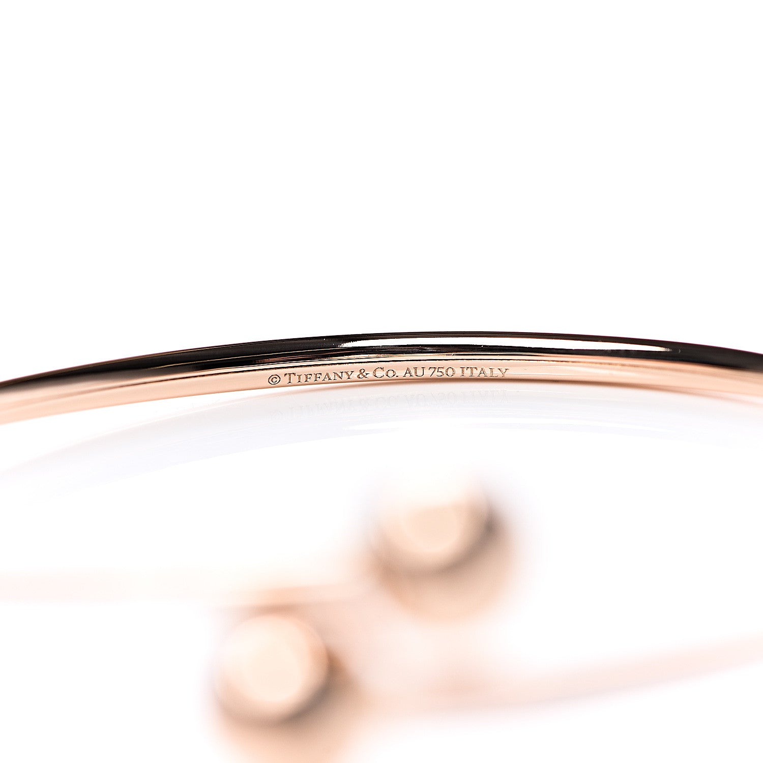 Tiffany 18K Rose Gold 8mm HardWear Ball Bypass Bracelet 4 of 5