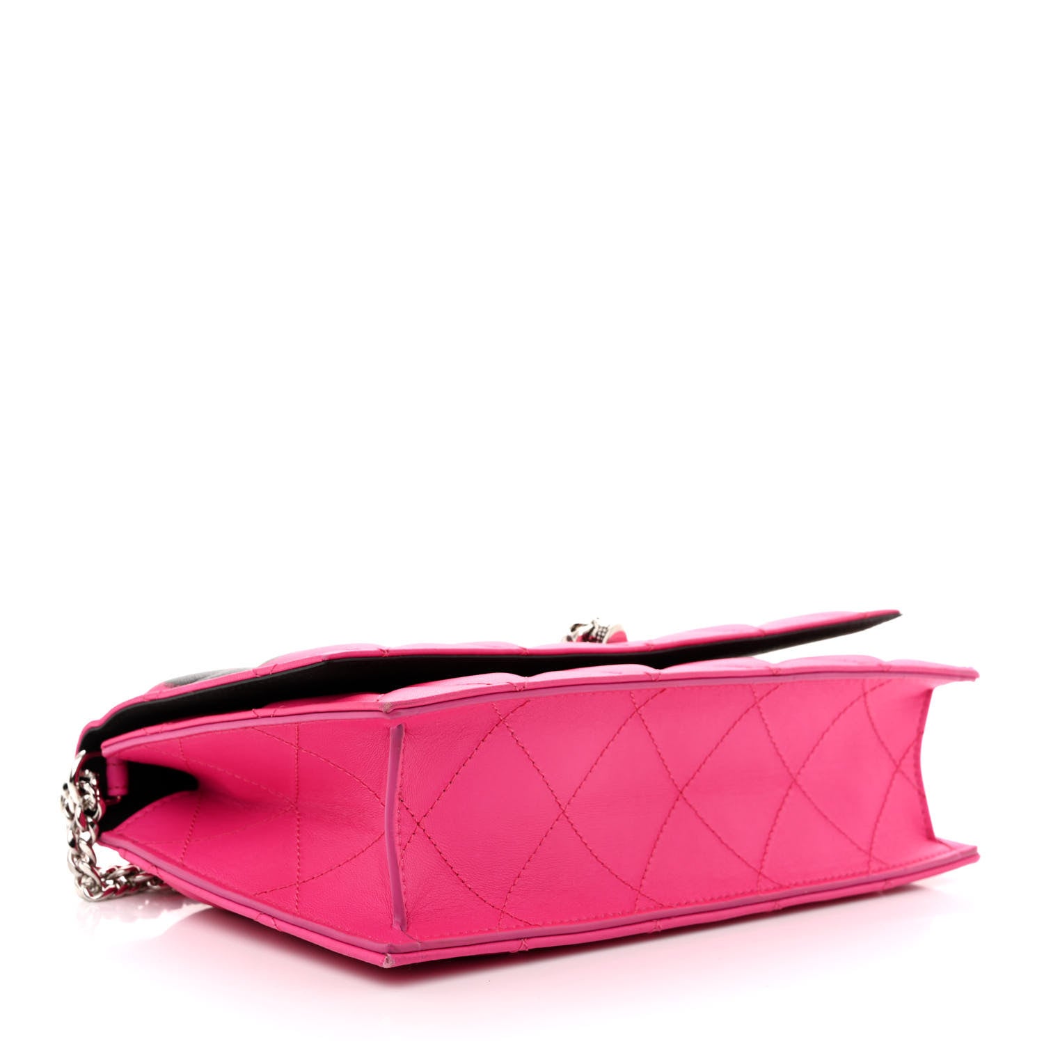 Alexander McQueen Calfskin Quilted Graffiti Skull Medium Chain Crossbody Bag Pink 4 of 9