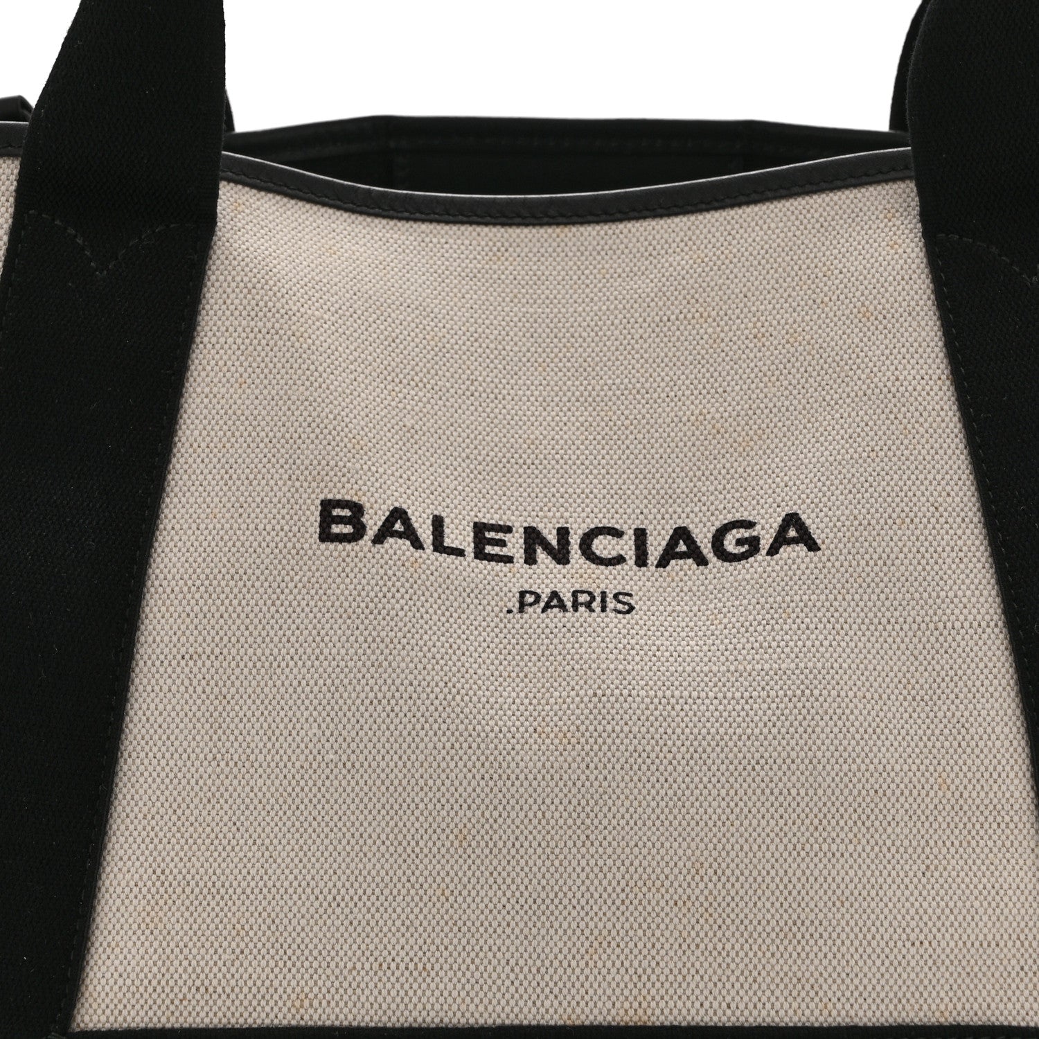 Balenciaga Cotton Canvas Satin Calfskin S Navy Cabas Natural Black 9 of 11
