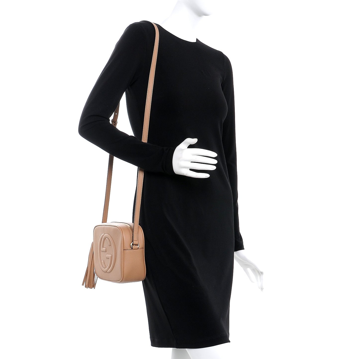 Pebbled Calfskin Small Soho Disco Bag Camelia
