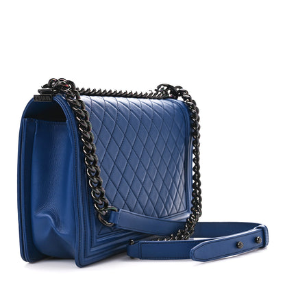 Chanel Calfskin Quilted New Medium Boy Flap Blue 3 of 12