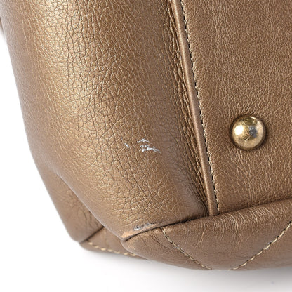 Chanel Metallic Calfskin Quilted Large CC Crown Tote Gold 10 of 14