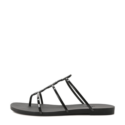 Hermes Rubber Womens Mykonos Sandals 39 Black 1 of 9