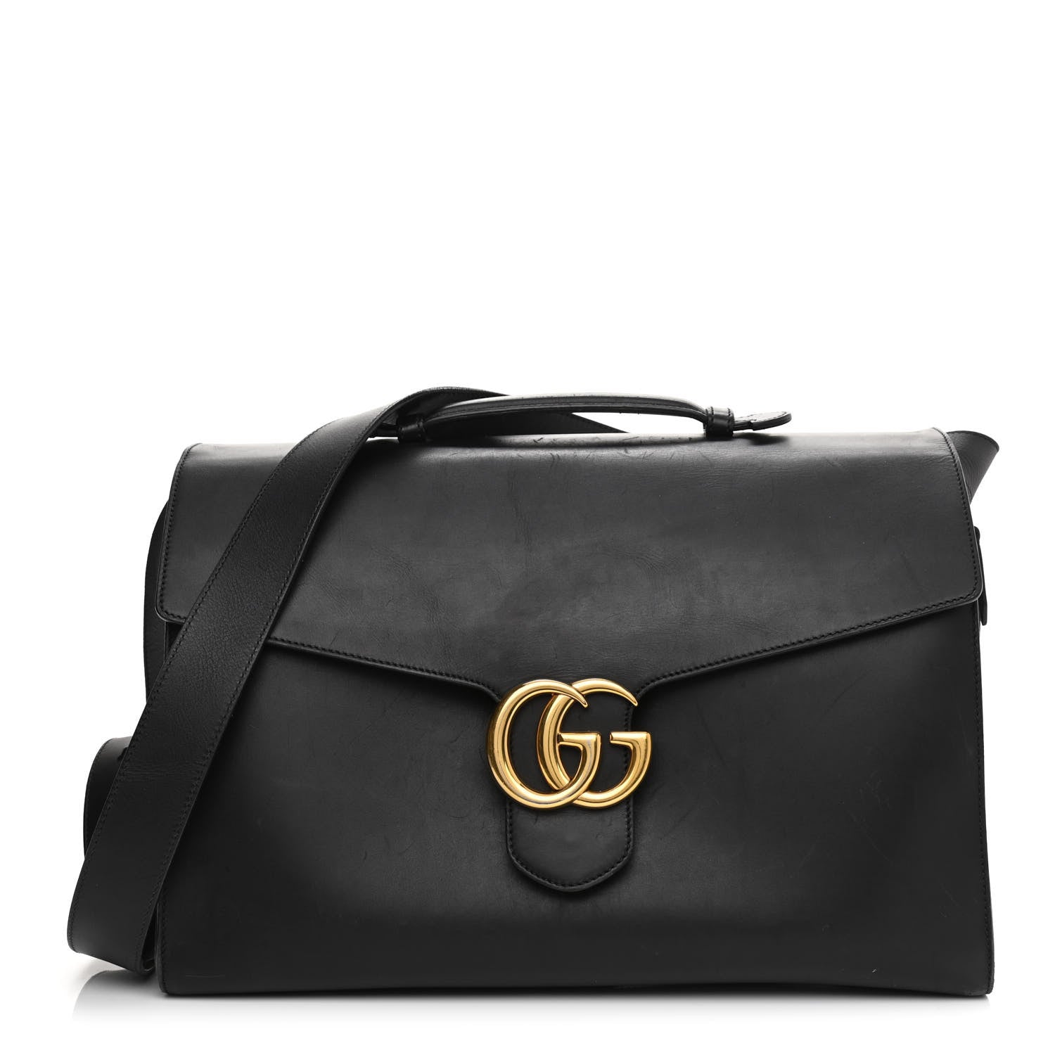 Gucci Calfskin GG Marmont Top Handle Briefcase Black 1 of 21