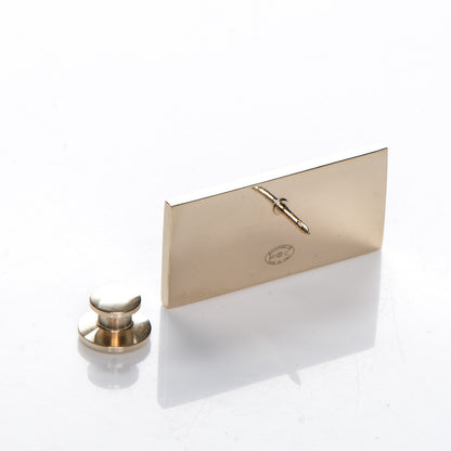 Chanel Metal Resin Pearl Coco License Plate Brooch Black Gold 3 of 4