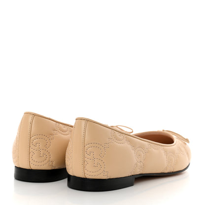 Gucci Nappa GG Matelasse Jolie Ballet Flats 38 Naturale 4 of 9