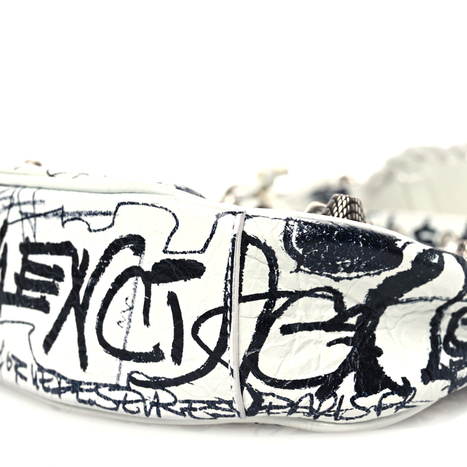 Balenciaga Agneau Arena Graffiti Le Cagole Shoulder Bag XS Black White 10 of 10