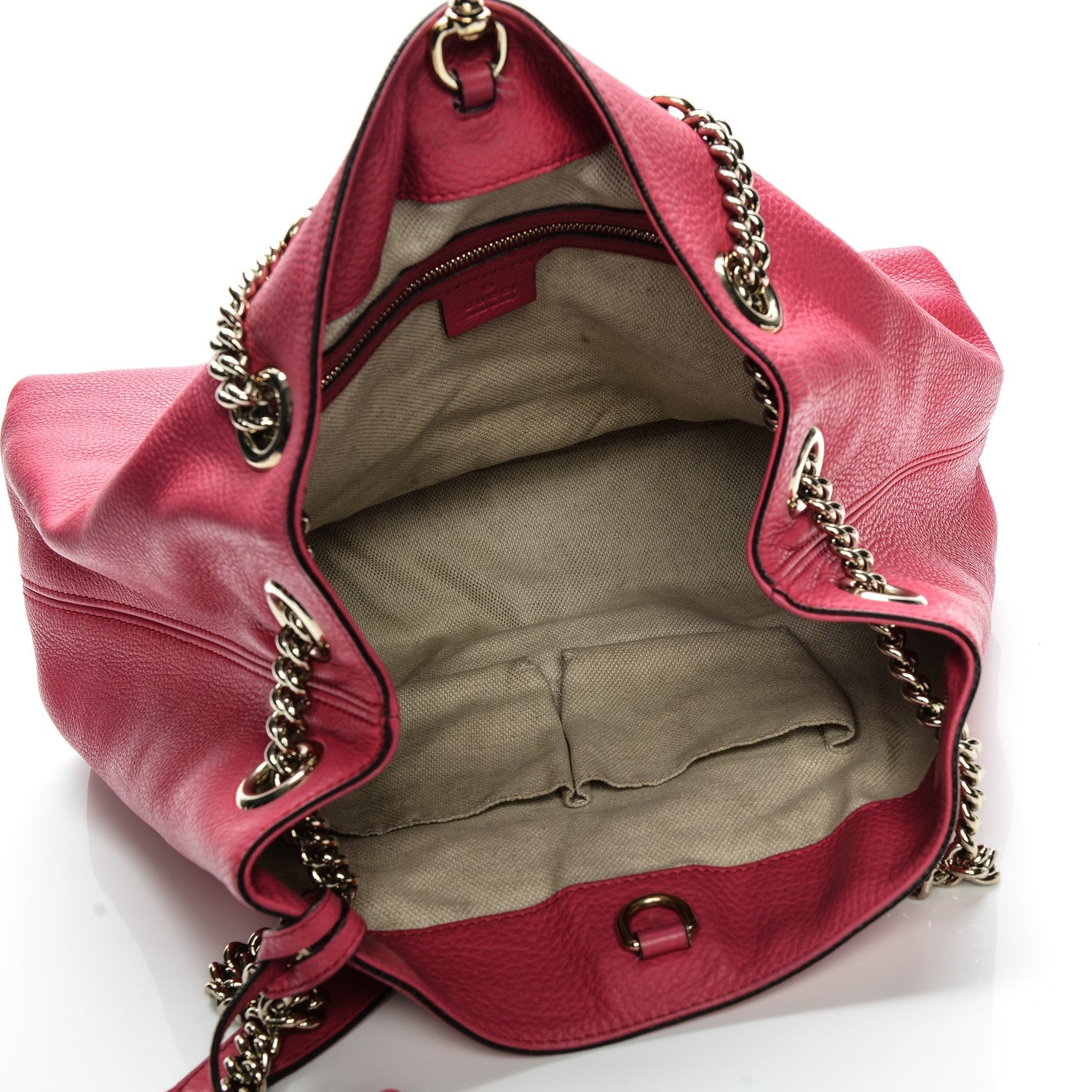 Gucci Pebbled Calfskin Medium Soho Chain Shoulder Bag Pink 5 of 9