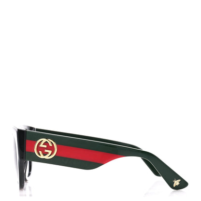Gucci Acetate Oversized Rectangle Frame Web Sunglasses GG3864/S Black 3 of 8