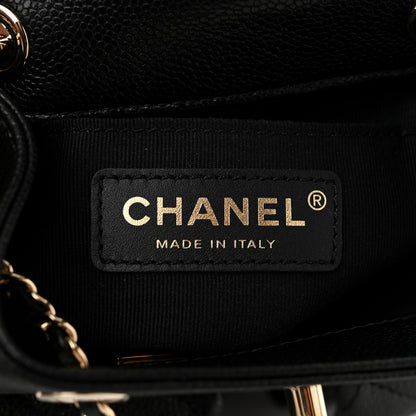 Chanel Shiny Caviar Quilted Small Duma Pockets Drawstring Backpack Black 6 of 11