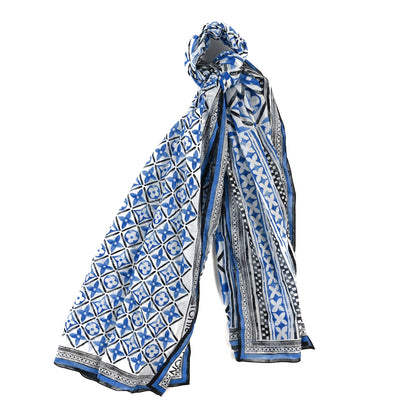Louis Vuitton Cotton Monogram Giant By The Pool Square Scarf Blue 1 of 3