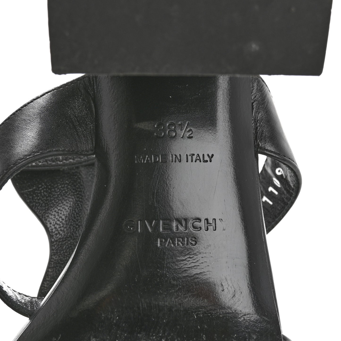 Calfskin Charm Slingback 50mm Sandals 38.5 Black