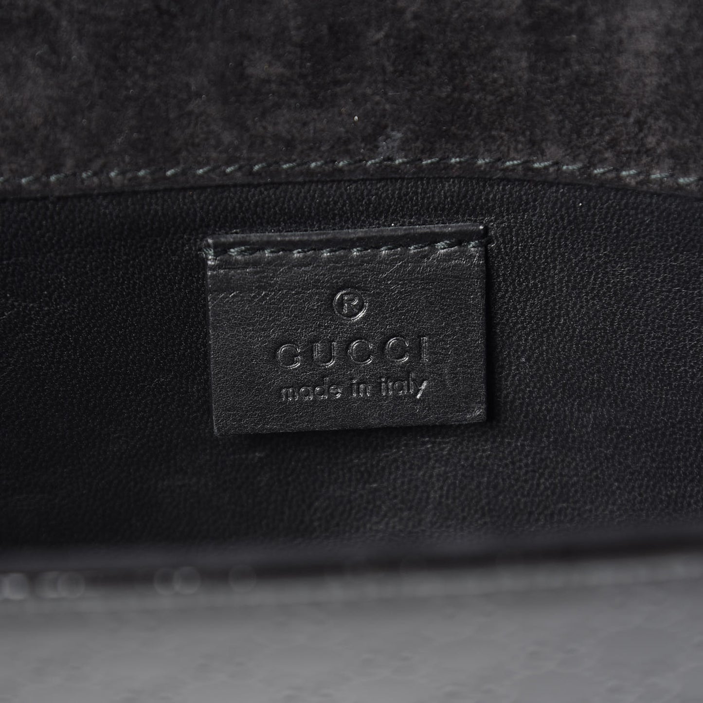 Patent Microguccissima Small Broadway Clutch Black