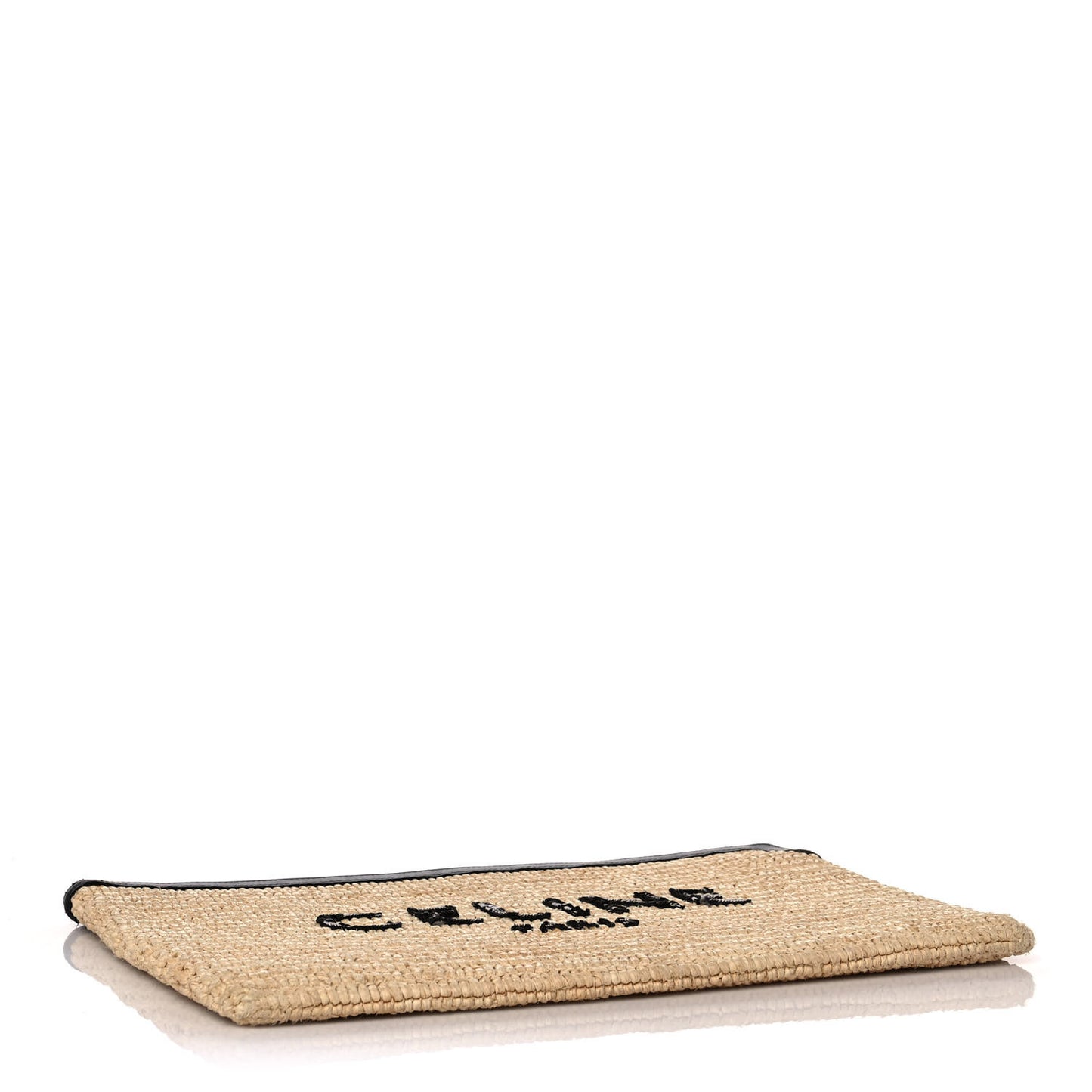 Raffia Sequin Large Pouch Black