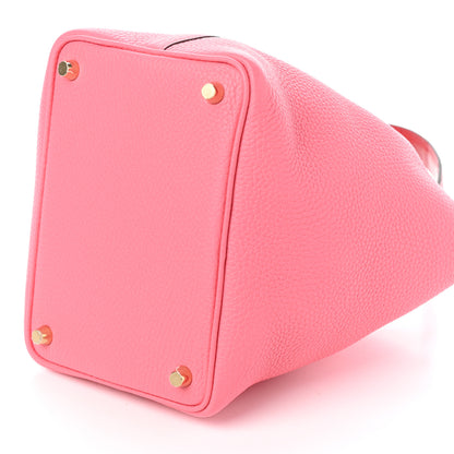 Hermes Taurillon Clemence Matte Alligator Picotin Lock Touch 18 PM Rose Azalee 10 of 10
