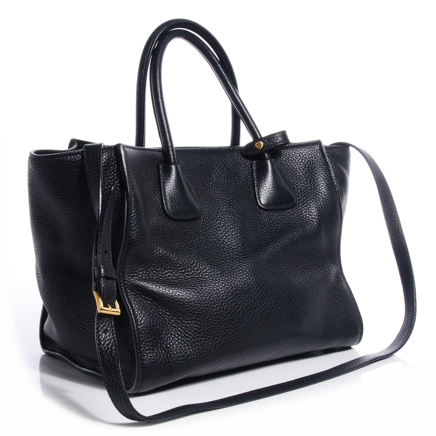 Vitello Daino Shopping Tote Nero Black