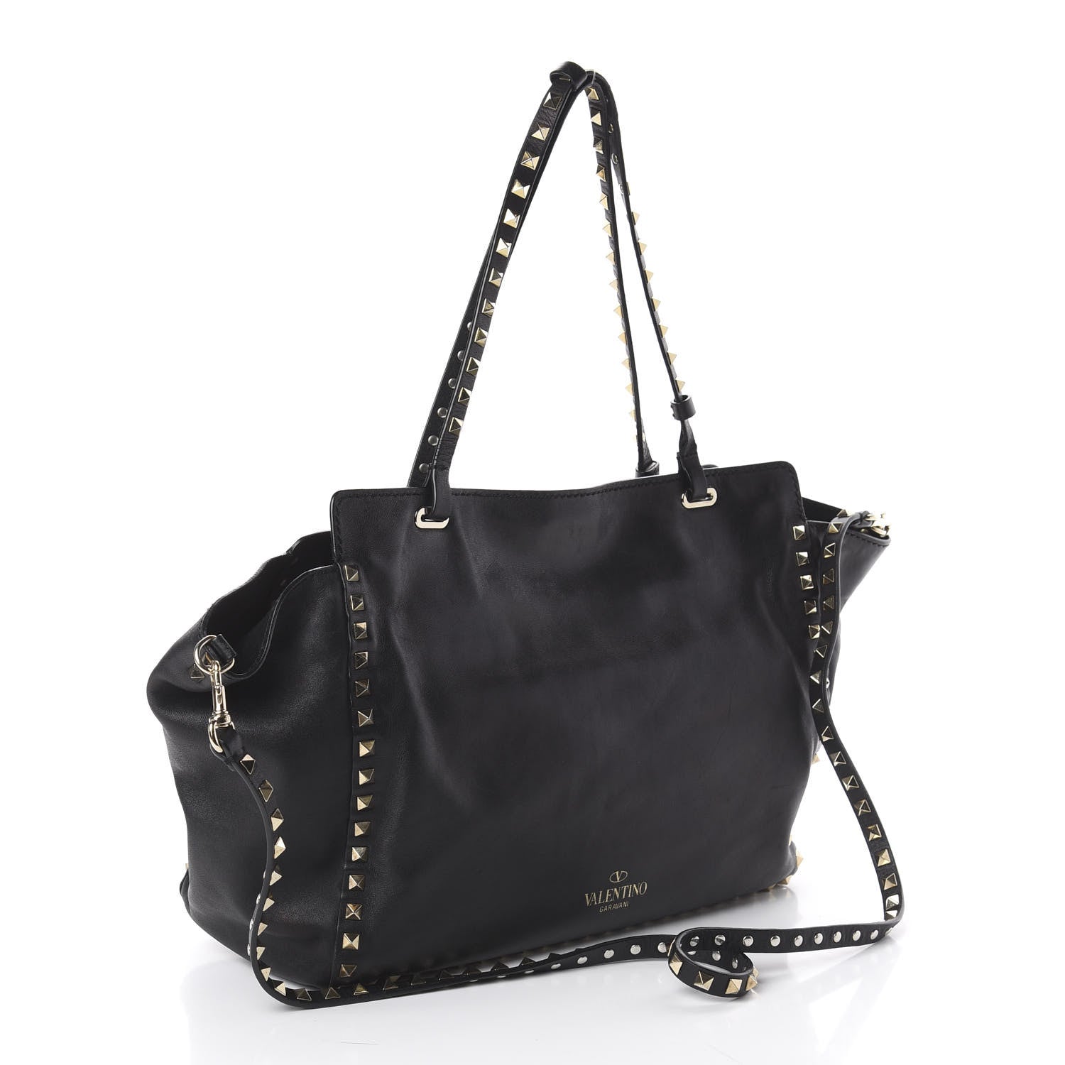 Valentino Garavani Vitello Medium Rockstud Tote Black 2 of 7