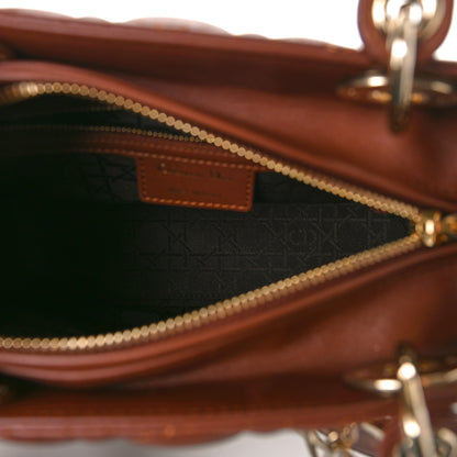 Christian Dior Lambskin Cannage Medium Lady Dior Brown 5 of 15