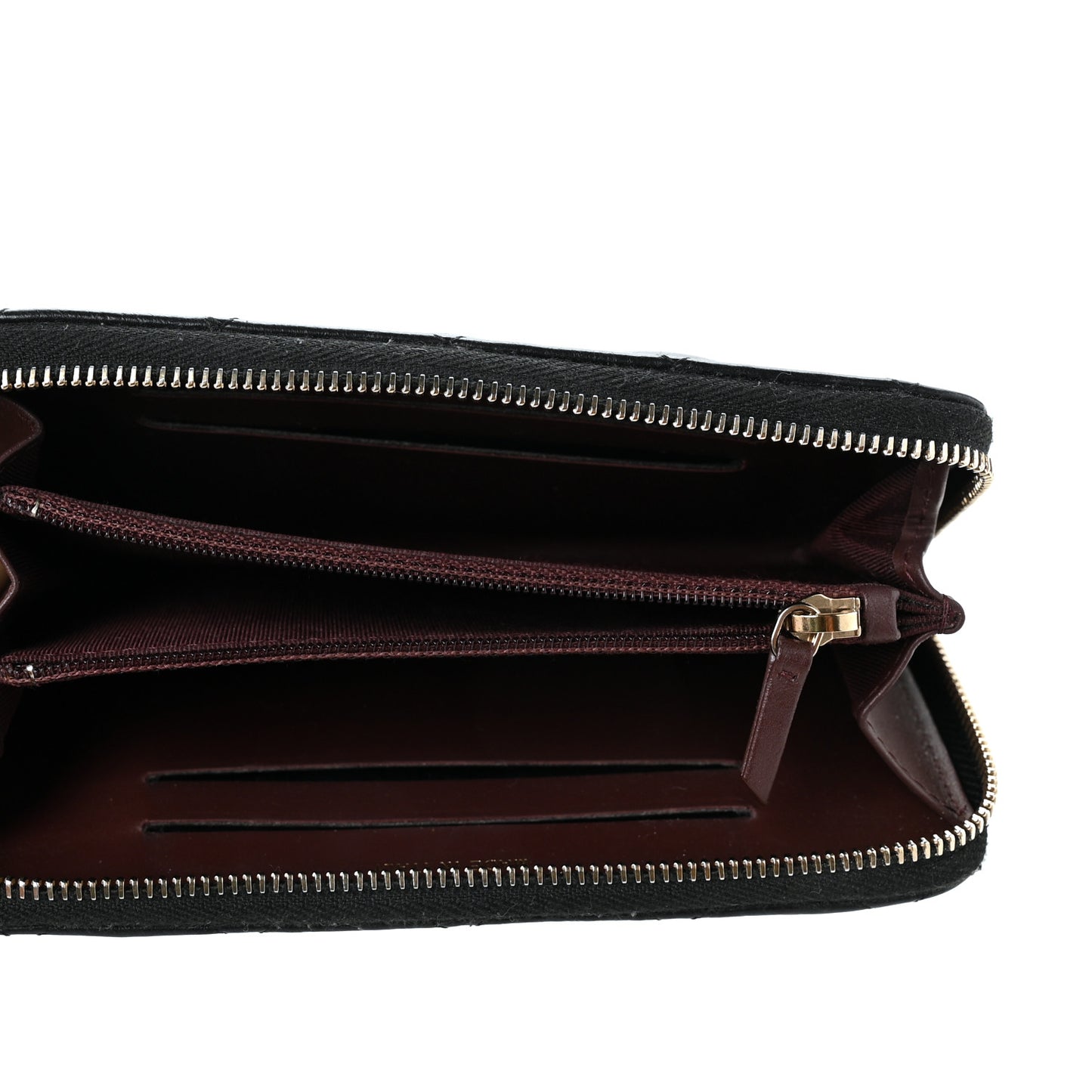 Aged Calfskin Quilted Small New York Charms 2.55 Reissue Zip Around Wallet Black