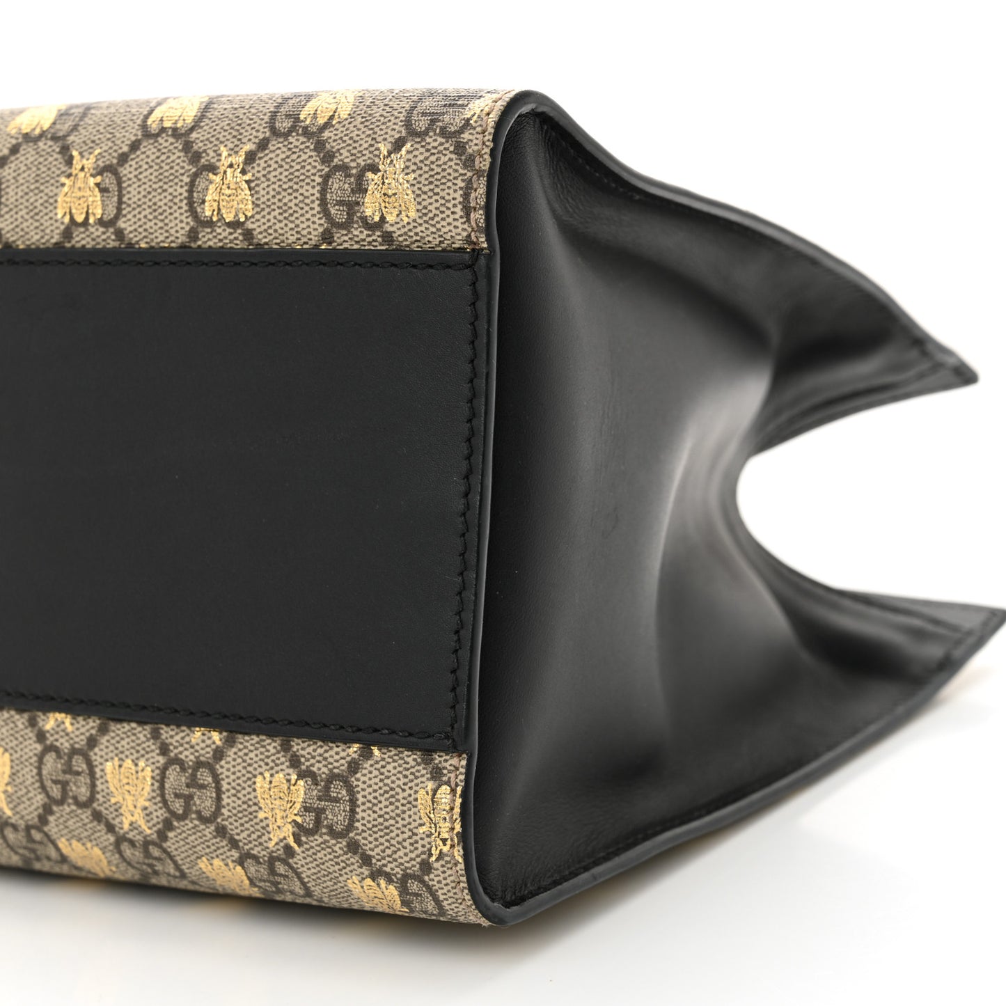 GG Supreme Monogram Bees Medium Padlock Tote Beige Oro Black