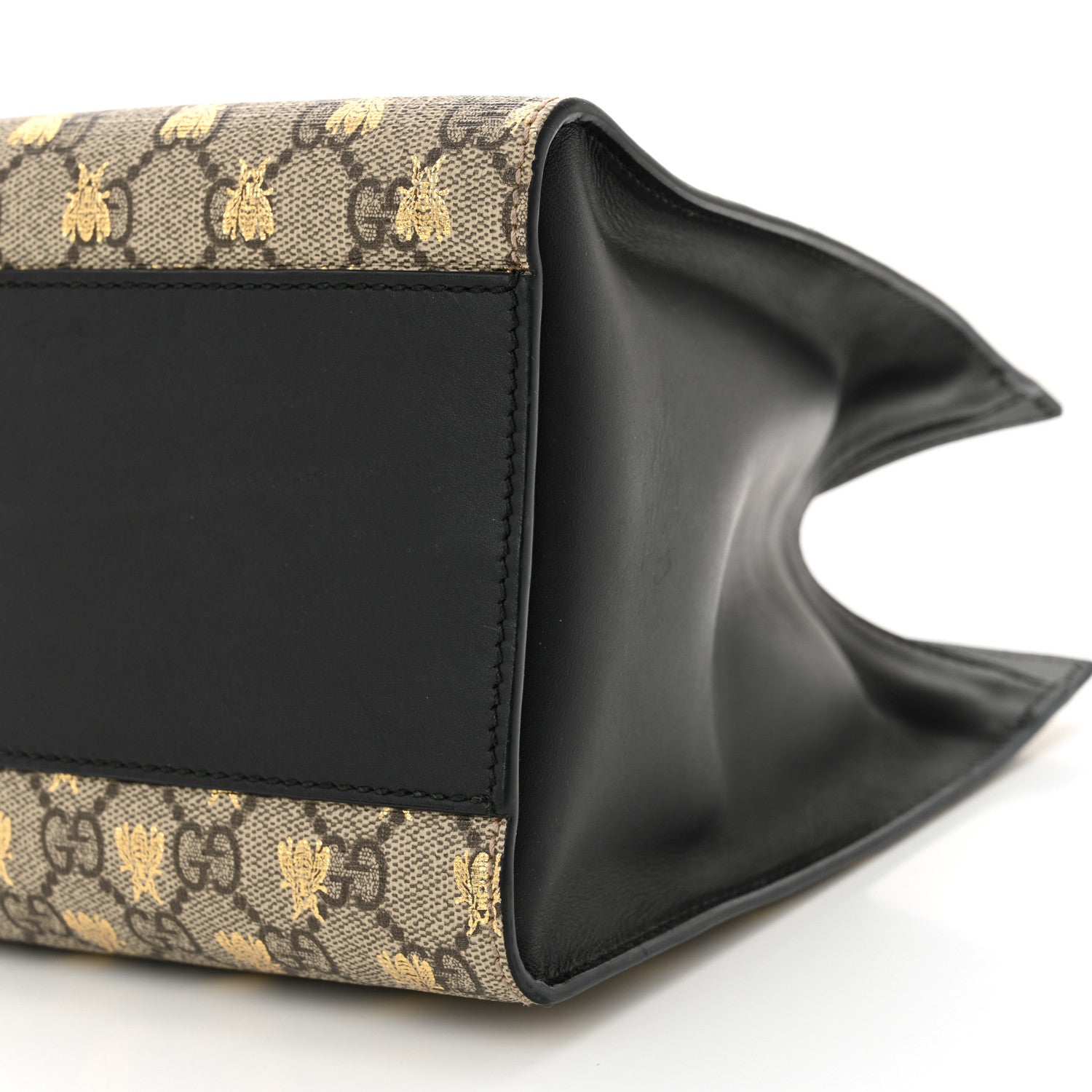 Gucci GG Supreme Monogram Bees Medium Padlock Tote Beige Oro Black 10 of 10
