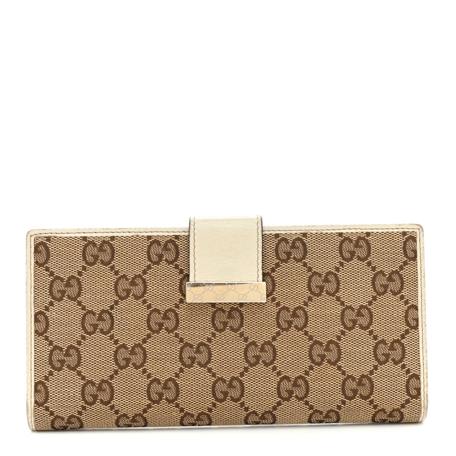 Gucci Monogram Icon Bar Continental Flap Wallet Off White 1 of 10