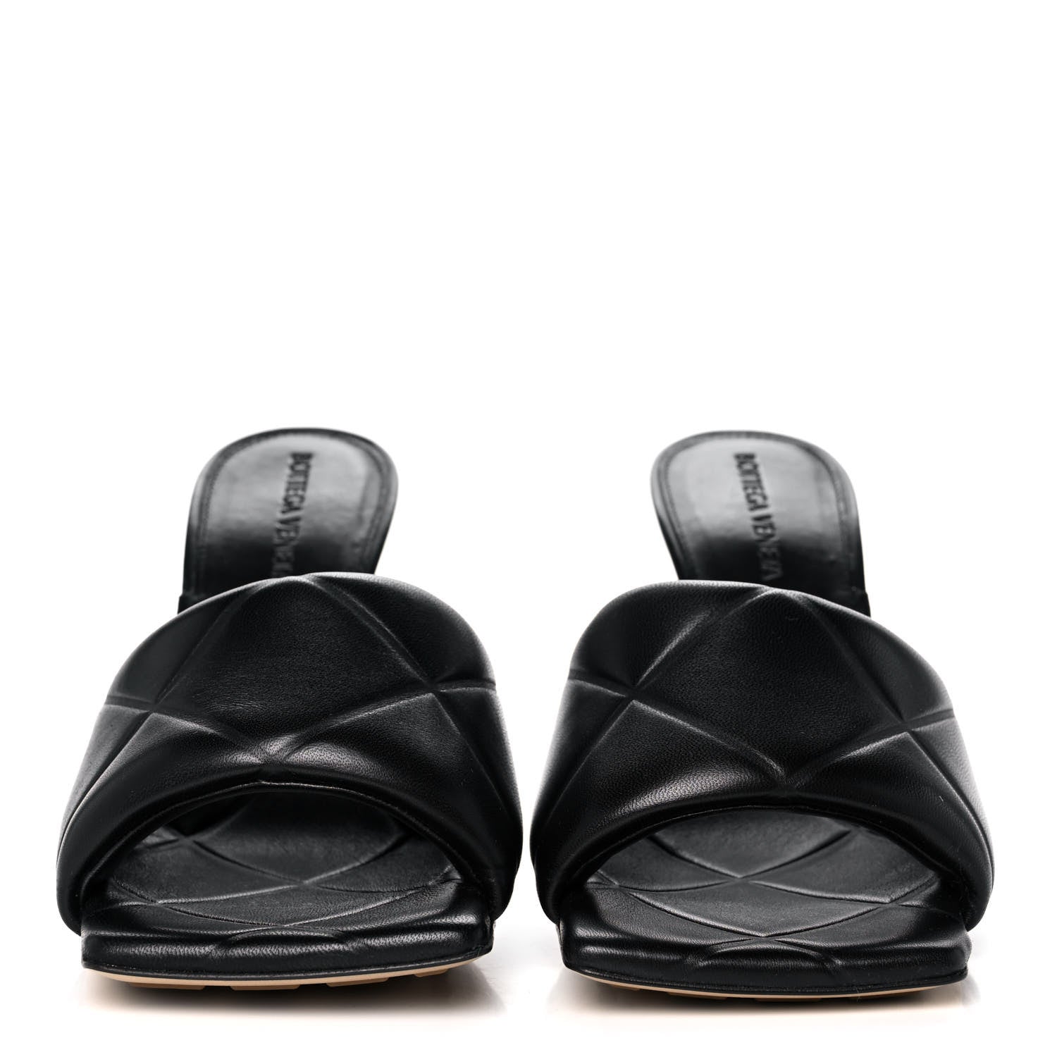 Bottega Veneta Nappa Quilted Rubber Lido Mule Sandals 38.5 Black 2 of 8