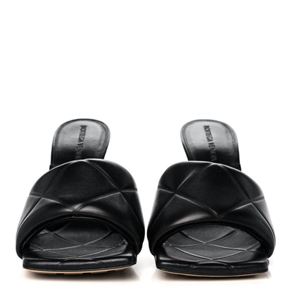 Bottega Veneta Nappa Quilted Rubber Lido Mule Sandals 38.5 Black 2 of 8