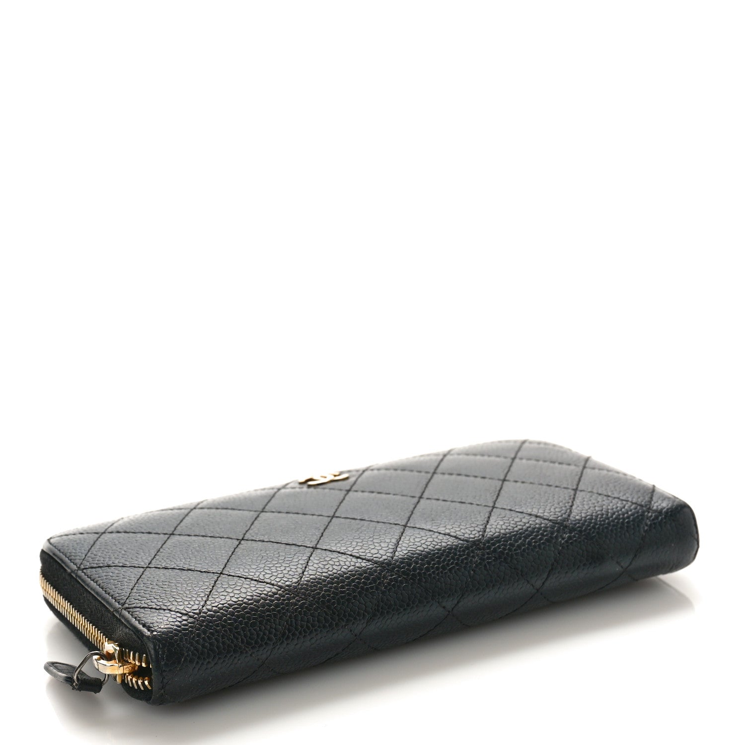 Chanel Caviar Quilted Large Gusset Zip Around Wallet Black 4 of 12
