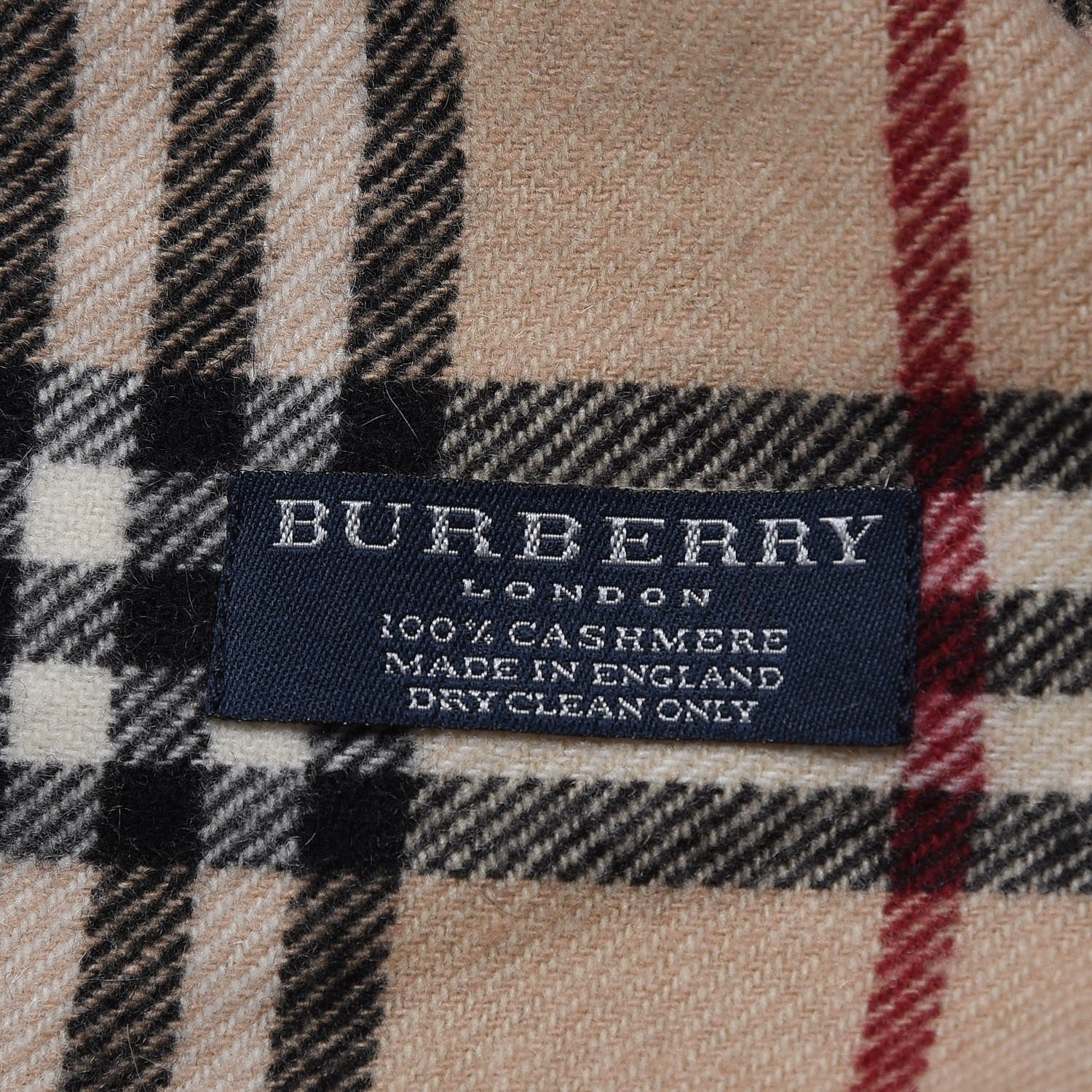 Burberry Cashmere Check Happy Fringe Scarf Camel 4 of 4