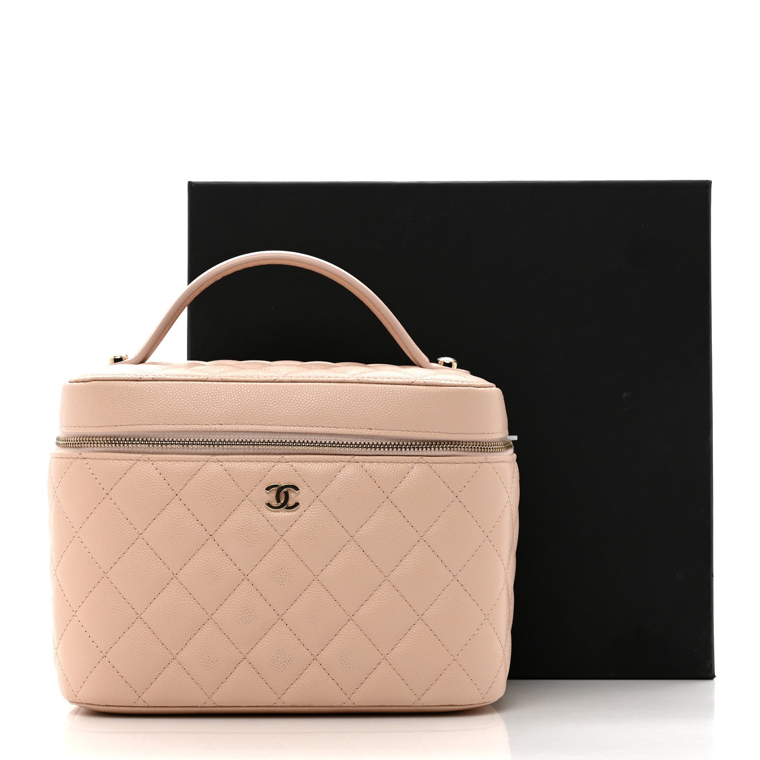 Chanel Caviar Quilted Large Vanity Pouch Light Beige 8 of 8