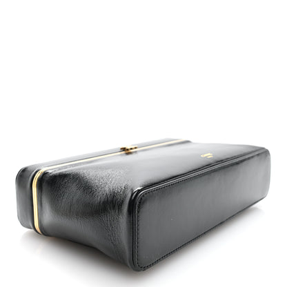 Celine Glossy Lambskin Vanity Frame Rectangle Bag Black 4 of 10