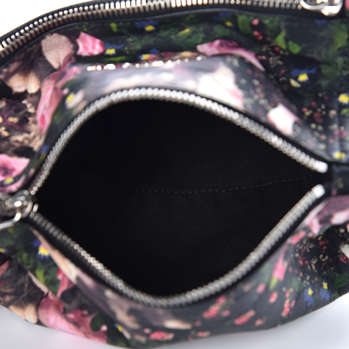 Lambskin Roses Camouflage Print Pandora Wristlet Black
