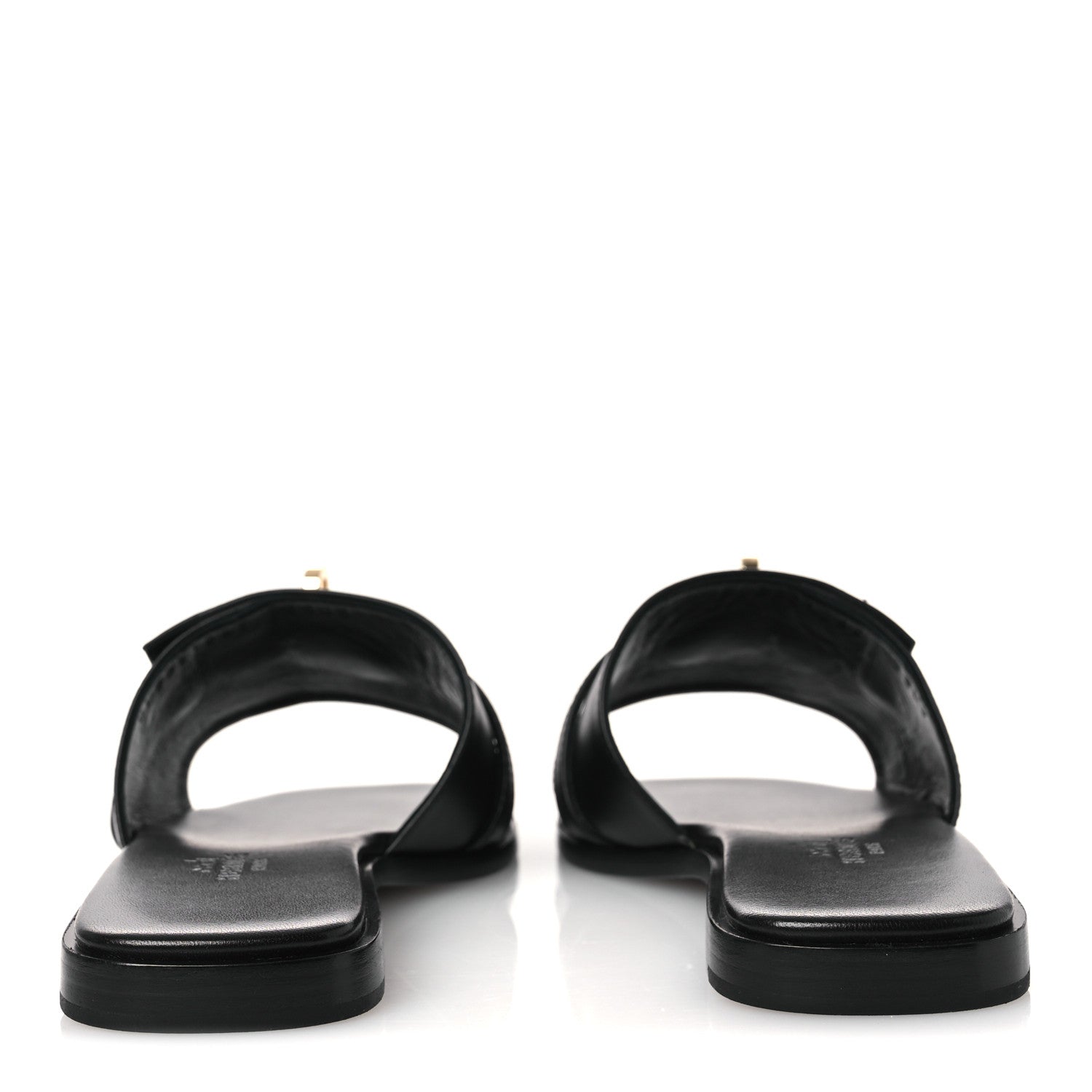 Hermes Calfskin Giulia Sandals 36 Black 6 of 12