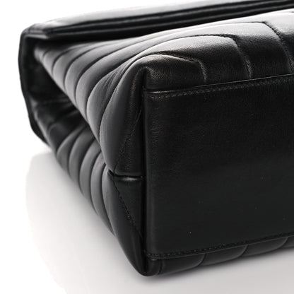 Saint Laurent Calfskin Y Quilted Monogram Medium Loulou Chain Satchel Black 9 of 14
