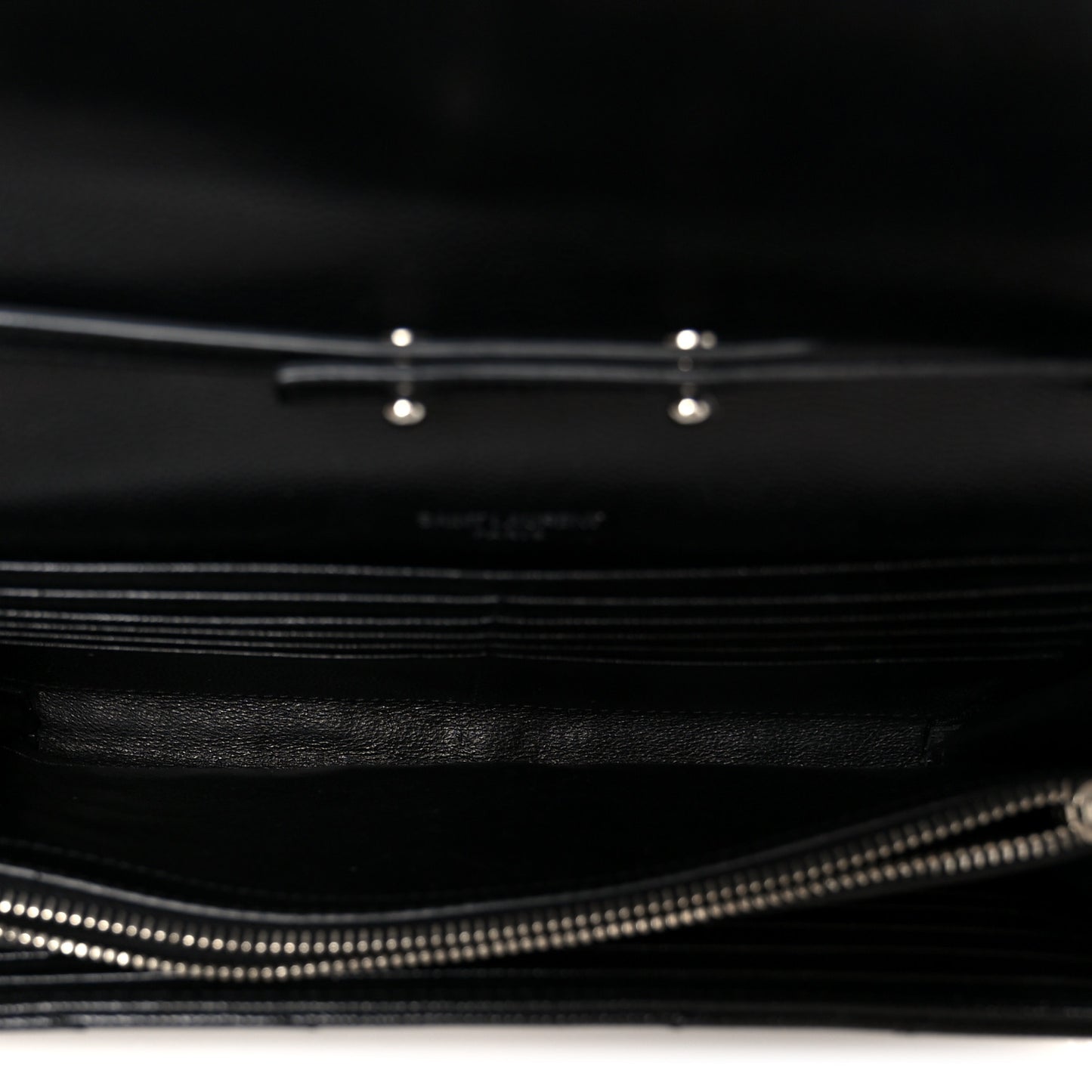 Grain De Poudre Matelasse Chevron Monogram Chain Wallet Black