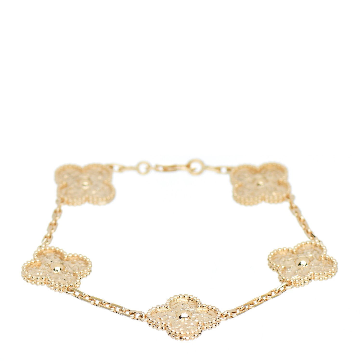 Van Cleef & Arpels 18K Yellow Gold 5 Motifs Vintage Alhambra Bracelet 1 of 5