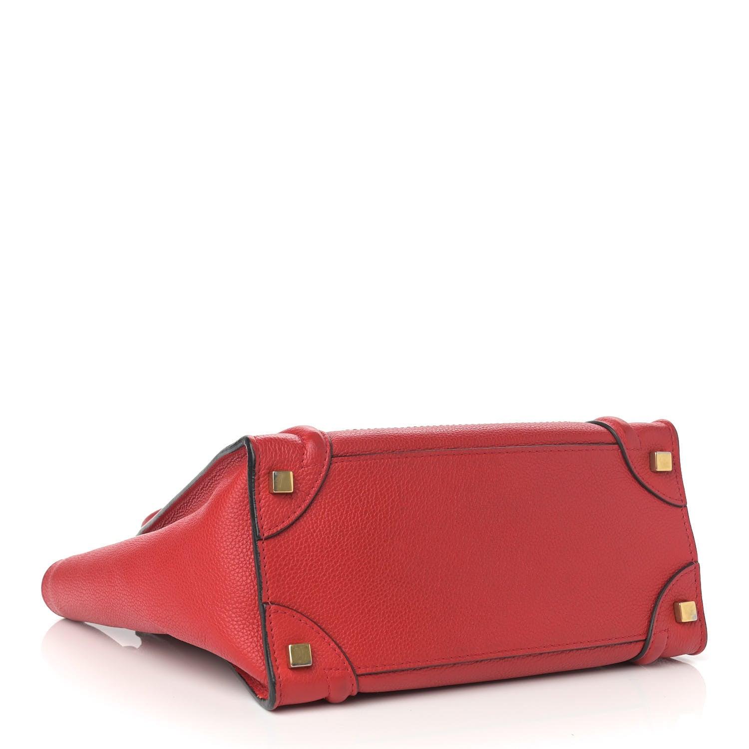 Celine Drummed Calfskin Micro Luggage Red 3 of 8