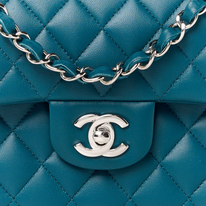 Chanel Lambskin Quilted Small Double Flap Dark Turqoise 9 of 12